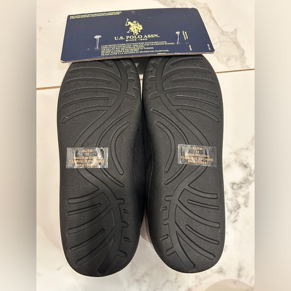 NWT U.S Polo Assn. Black Slippers Sz 11 - Picture 7 of 9